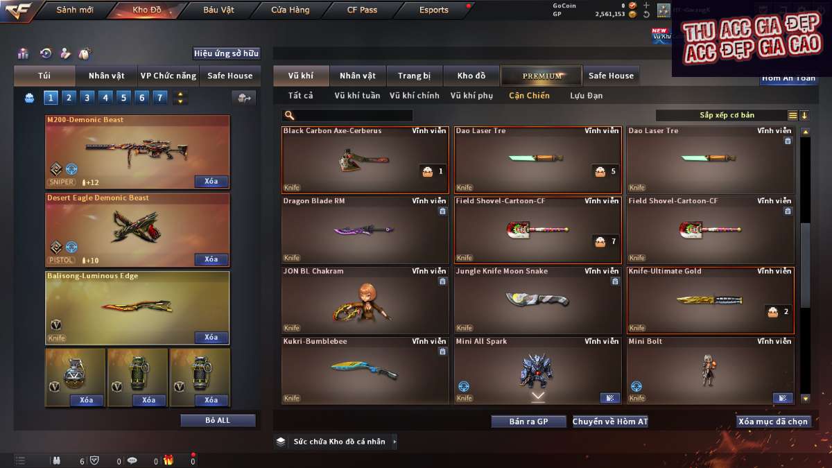 shop acc cf uy tin gia re